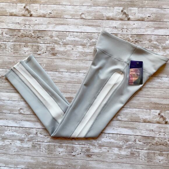 Threads 4 Thought Firefly Leggings Light Green White Side Panels Size M New - Picture 3 of 9